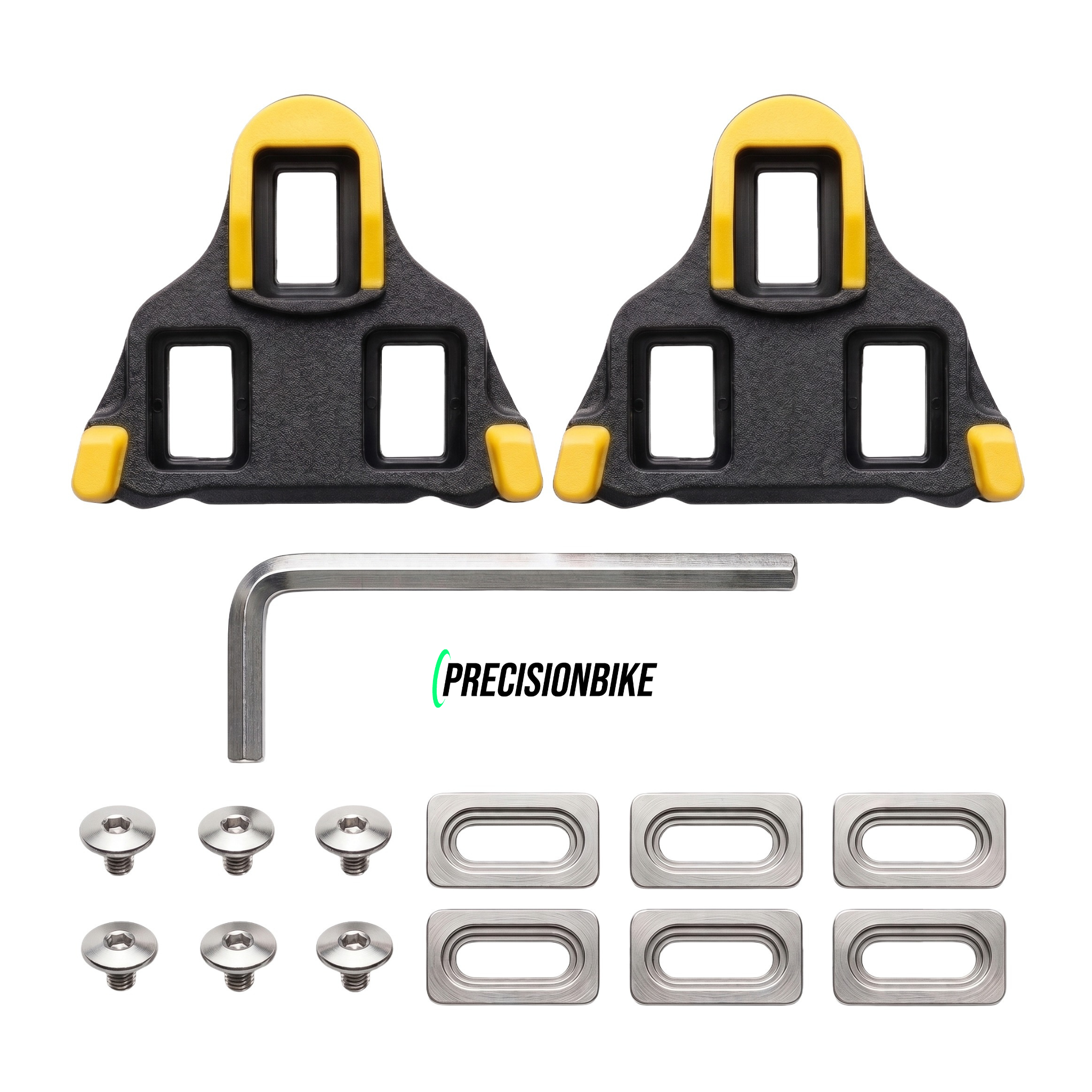 SPD-SL Road Bike Cleats - Yellow 6° Float - Compatible with Shimano Pedals